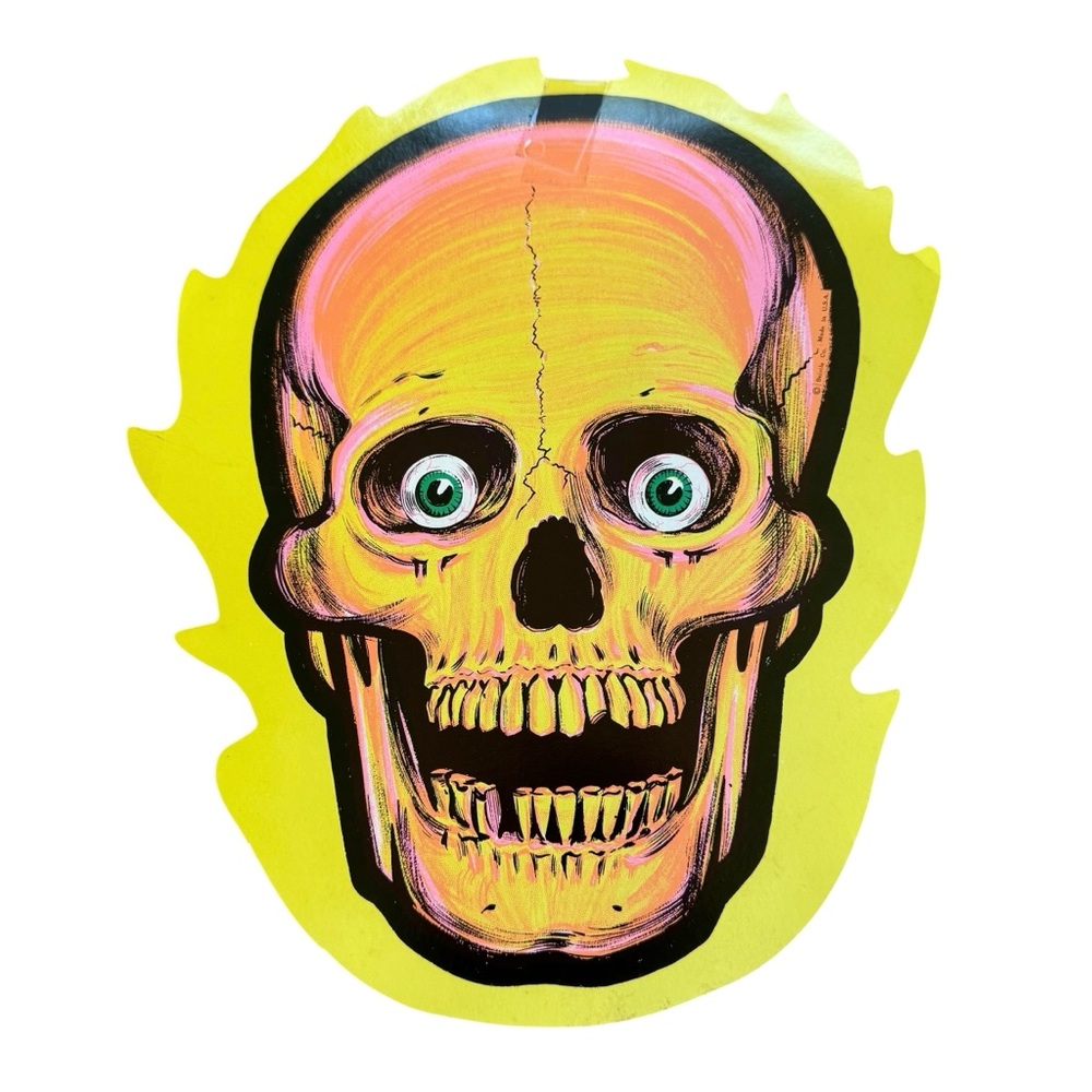 1979 Vintage Beistle Halloween Skull Die-Cut Card Stock One Sided Decoration
